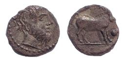 Ancient Coins - Sicily, Abacaenum Ar Litra circa 430-420 BC. Rare.