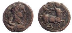 Ancient Coins - Mesopotamia, Rhasaena, Elagabalus, 218-222. Hemiassarion Ae 16. Very Rare.