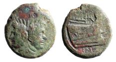 Ancient Coins - Sextus Pompey, as Imperator and Prefect of the Fleet (42-36 BC). Æ As