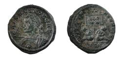 Ancient Coins - Crispus Caesar, 317-326 Follis Treviri c. 320, Æ 18. Rare heroic bust.