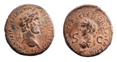 Ancient Coins - Antioch. Antoninus Pius and Marcus Aurelius. AE 24. Very Rare.