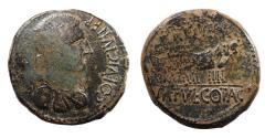 Ancient Coins - Spain, Celsa. 44-36 BC, Æ As 30