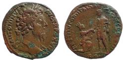 Ancient Coins - Marcus Aurelius. 161-180 AD. Æ Sestertius, RESTITVTORI ITALIAE. Rare.