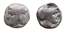 Ancient Coins - Mysia, Lampsakos. 4th century BC. AR Diobol