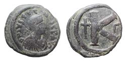 Ancient Coins - Justinian I. 527-565. Æ Half Follis