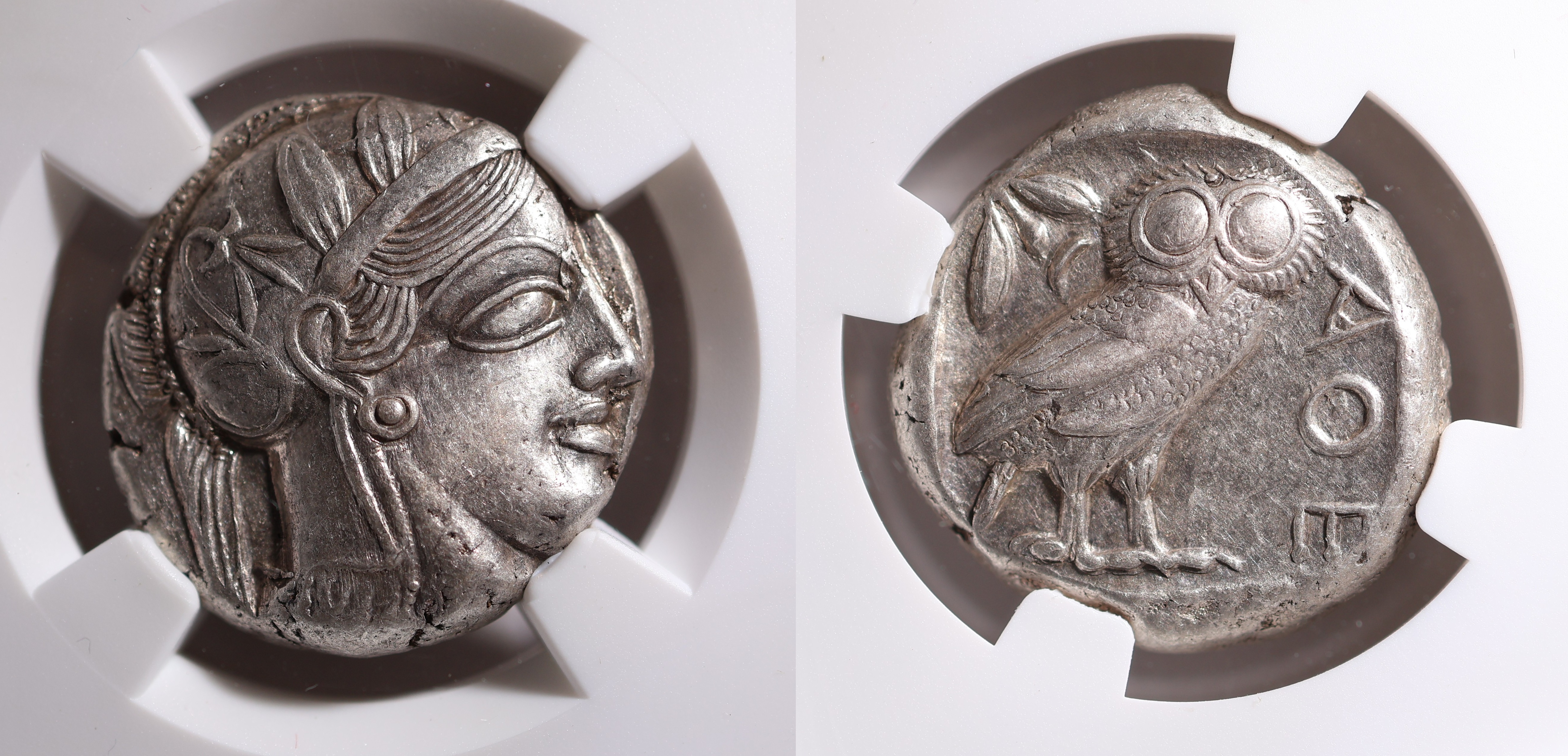 Attica. Athens. Ca. 440-404 BC. AR tetradrachm. NGC AU 4/5