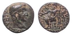 Ancient Coins - Phrygia, Philomelium, Tiberius (AD 14-37). Hemiassarion. Ae 17. Rare.