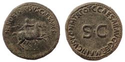 Ancient Coins - Nero and Drusus Caesars (died AD 31 and 33, respectively). Æ Dupondius. Struck by Caligula. Rare.
