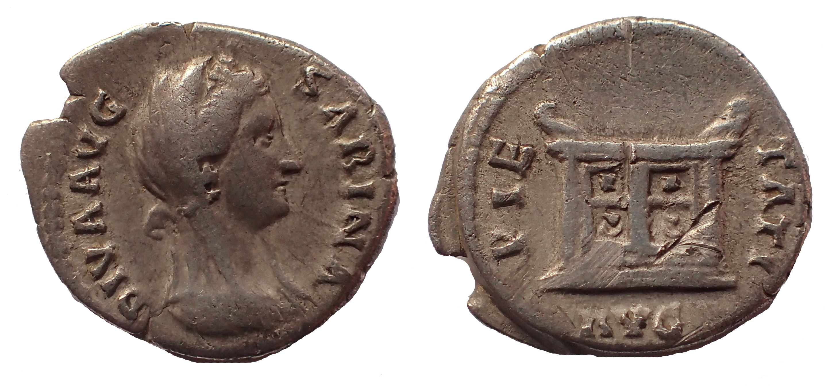 Diva Sabina (Died AD 136/7). Denarius. Rare | Roman Imperial Coins