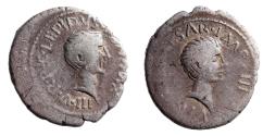 Ancient Coins - Second Triumvirate. Octavian and M. Aemilius Lepidus. Ar Denarius. 42 BC