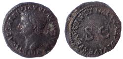 Ancient Coins - Divus Tiberius, 80-81 AD. Æ As, Restitution under Titus. Rare