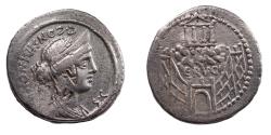 Ancient Coins - C. Considius Nonianus, 56 BC. Ar Denarius. Temple of Venus Erycina. Rare.