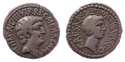 Ancient Coins - Mark Antony and Octavian. Ar Denarius, mint moving with Mark Antony, 41 BC.