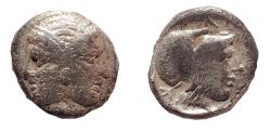 Ancient Coins - Mysia, Lampsakos. 4th century BC. AR Diobol