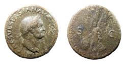 Ancient Coins - Vespasian, 69-79 As, Lugdunum mint. Very Rare.