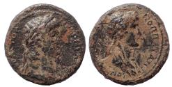 Ancient Coins - Lydia, Thyatira. Nero and Poppaea AD 54-68. Æ 19. Rare.