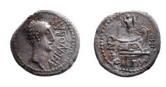 Ancient Coins - Cn. Domitius Ahenobarbus. Denarius, mint moving with Ahenobarbus in 41 BC. Very Rare.