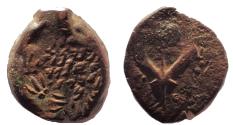 Ancient Coins - Judaea, Hasmoneans. John Hyrkanos I (Yehohanan). 135-104 BCE. Æ Prutah