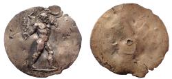 Ancient Coins - Roman silver plaque. Hercules and the Erymanthian Boar. Rare.
