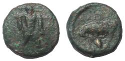 Ancient Coins - Lucania: Paestum (Poseidonia), ca. 400 BC. AE 12 mm