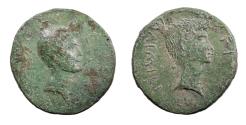Ancient Coins - Crete. Cnossus. Augustus, with Agrippa (27 BC-AD 14). Ae 20. Rare.