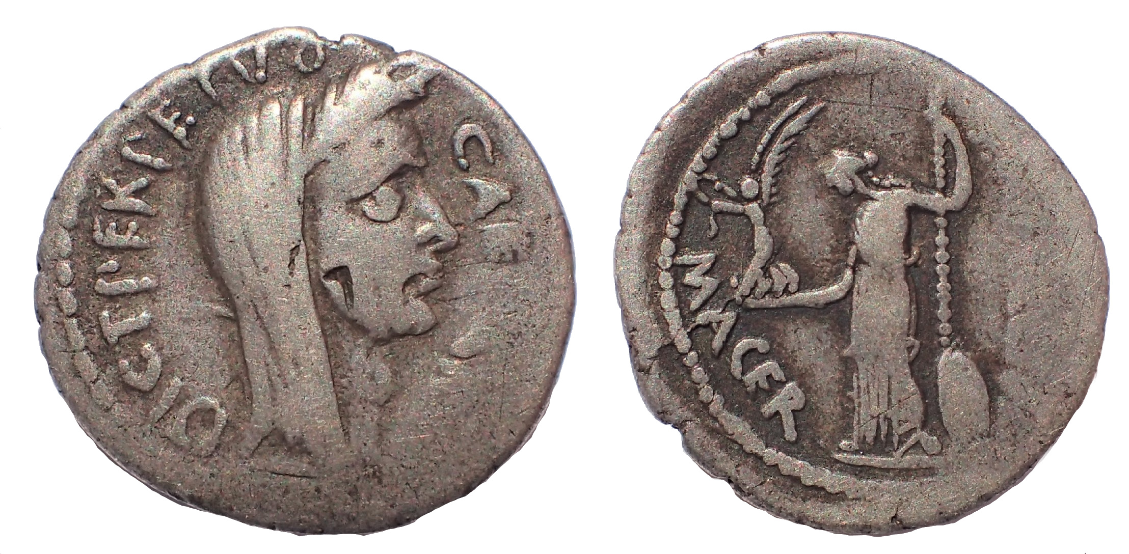 Julius Caesar denarius, February-March 44 BC. AR Denarius