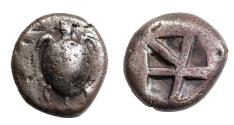 Ancient Coins - Aegina, Aegina. Ar Stater circa 480-457 BC.