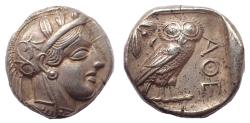 Ancient Coins - Attica, Athens Tetradrachm after 449 BC. Choice. Time of Pericles.