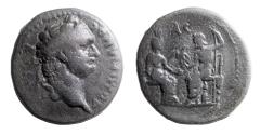 Ancient Coins - Pamphylia. Aspendus. Domitian (81-96). Ae 23. Very Rare and the finest known example.