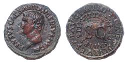 Ancient Coins - Drusus (died AD 23). Restitution issue under Titus, AD 80-81 Ae As. Rare.