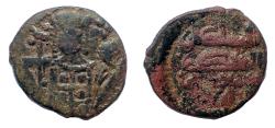 Ancient Coins - Arab-Byzantine, Tartus Æ Fals. Undated. Ae 21. Very Rare.