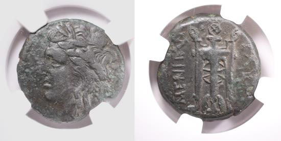 Ancient Coins - Sicily, Tauromenion. Circa 207-200/190 BC. Æ 23