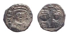 Ancient Coins - Heraclius, with Martina and Heraclius Constantine, 610-641 Half Siliqua Carthage circa 614-614