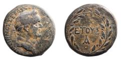 Ancient Coins - Asia Minor, uncertain mint. Vespasian, 69-79. dated year 1= 69, AE 26. Rare.