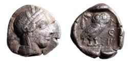 Ancient Coins - Attica, Athens Tetradrachm after 454 BC. Full crested Athena.