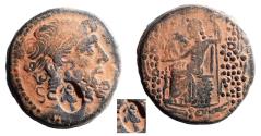 Ancient Coins - Antioch. 1st century BC. Æ Tetrachalkon. Countermark of Cleopatra VII.