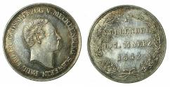 World Coins - GERMANY.Mecklenburg-Schwerin. Paul Friedrich Grand Duke AD 1837-1842.AR.Medalette 18mm. Death of Paul Friedrich 7th March 1842. Surviving grandchild of Tsar Paul I of Russia.