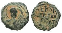 World Coins - CRUSADER STATES.Principality of ANTIOCH.Tancred AD 1104-1112.AE.Follis.1st type. Bust of Saint Peter.