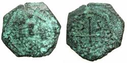 World Coins - CRUSADER STATES.Principality of Antioch.Tancred AD 1104-1112.AE.Follis.3rd type. Standing figure of Saint Peter.