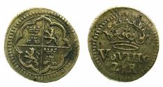 World Coins - SPAIN.Philip IV AD1621-1640.Brass weight for 2 Reales.