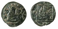 World Coins - ITALY.VENICE.Anonymous.17th cent AD.AE.Bagattino. Virgin and Child.