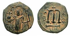 Ancient Coins - ARAB-BYZANTINE.Anonymous.Circa 7th cent.AD.AE.Fals. Early issue from the' al -wafa lillah' mint?