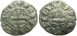 World Coins - CRUSADERSTATES.GREECE.Principality of ACHAIA.Mahault of Hainault AD 1316-1321.Bi.Denier.Type MA1c.