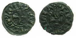 World Coins - CRUSADER STATES.Principality of ACHAIA.Isabella of Villehardouin AD 1289-1297. Bi.Denier.Type Y2. variant. without trefoil in legends.
