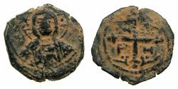 World Coins - CRUSADER STATES.Principality of ANTIOCH.Tancred AD 1104-1112.AE.Follis.4th type. Facing bust of Christ.