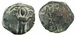 World Coins - CRUSADER STATES.Roger of Salerno Regent AD 1112-1119.AE.Follis.2nd Type. Standing Virgin Orans.