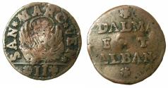 World Coins - ITALY.VENICE for DALMATIA AND ALBANIA.AE.Gazzetta ( 2 Soldi ).Issued 1684 and 1691.