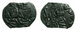 Ancient Coins - BYZANTINE EMPIRE.Constantine V AD 741-775 with associate Leo IV from AD 751.AE.Follis.Mint of SYRACUSE. *** sharp strike, very detailed images ***