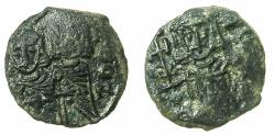 Ancient Coins - BYZANTINE EMPIRE.SICILY.Constantine V AD 741-775 with associate Leo IV from AD 751.AE.Follis.Mint of SYRACUSE.