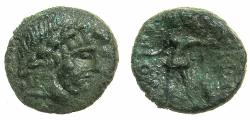 Ancient Coins - SICILY.PANORMOS.After 254 BC.AE.15.5mm. Zeus. Warrior.